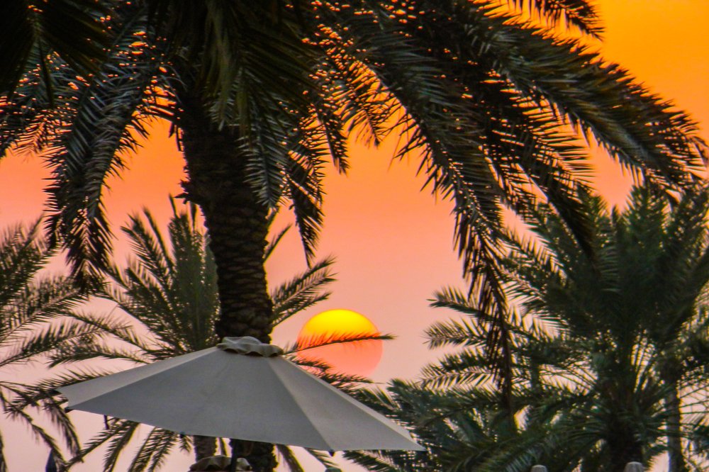 Dubai red hot sunset