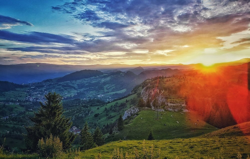 Sunset over the mountains