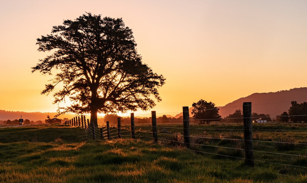The sun is going down --- South Island of New Zealand