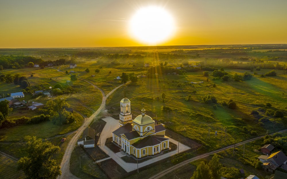 Закат в деревне