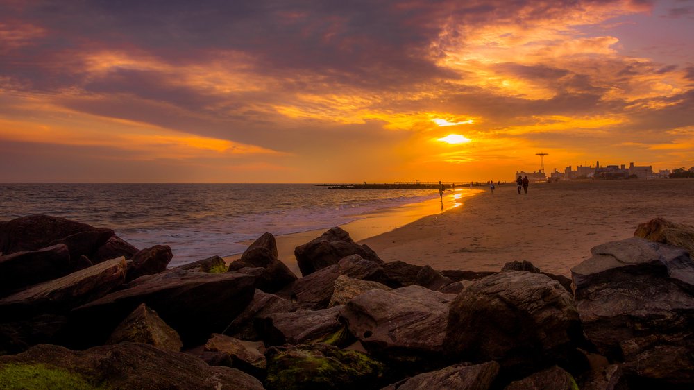 Sunset over the ocean