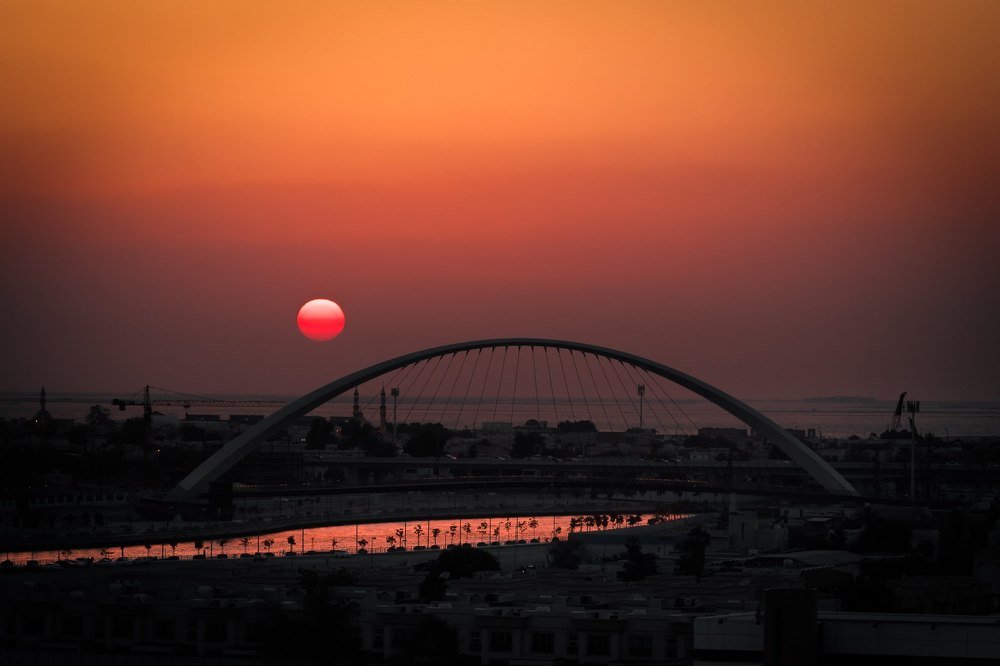 Sunset at Dubai canal