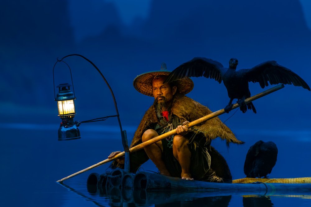 Fisherman with Cormorant