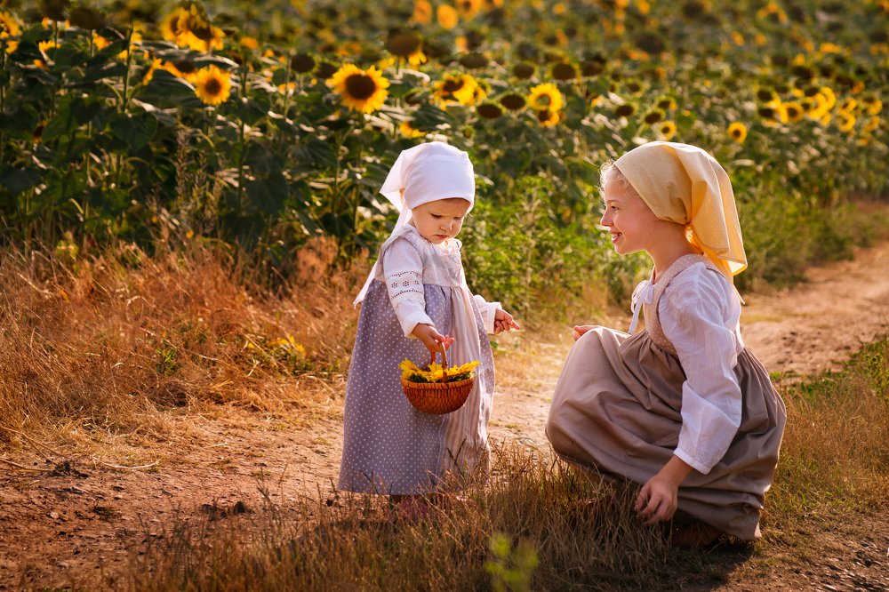 в подсолнухах