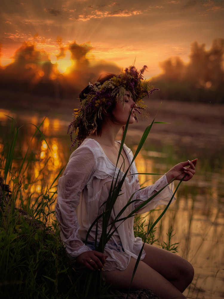 Закат и нимфа