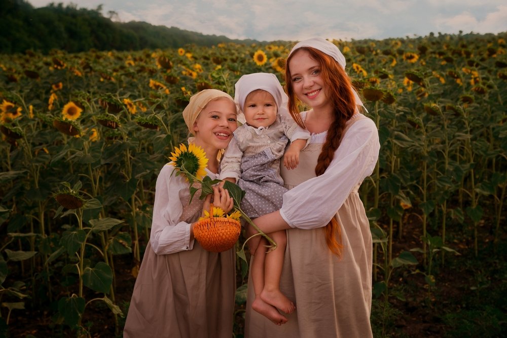 в подсолнухах