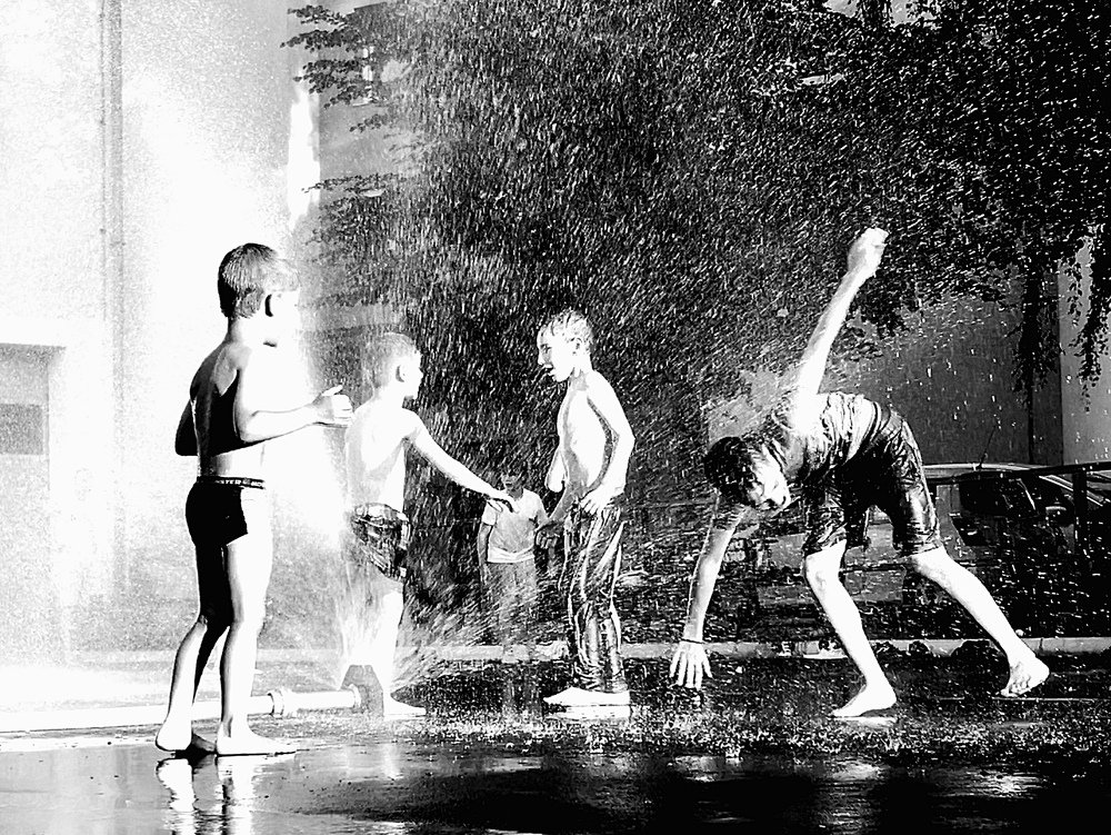 Cold shower in a hot weather