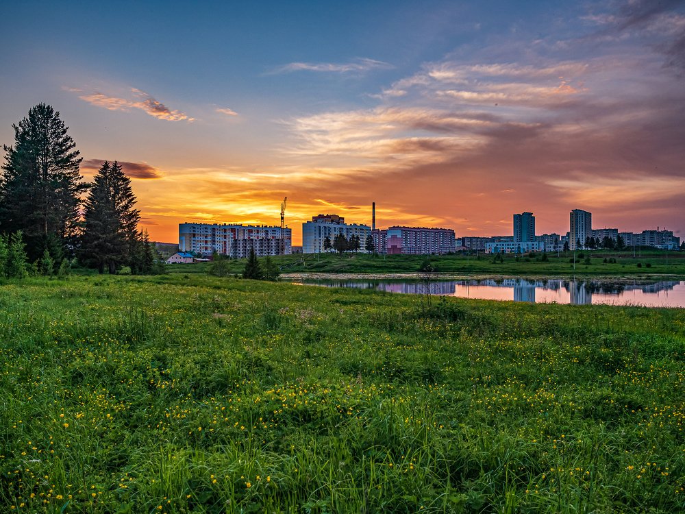 Закат на Муринских прудах