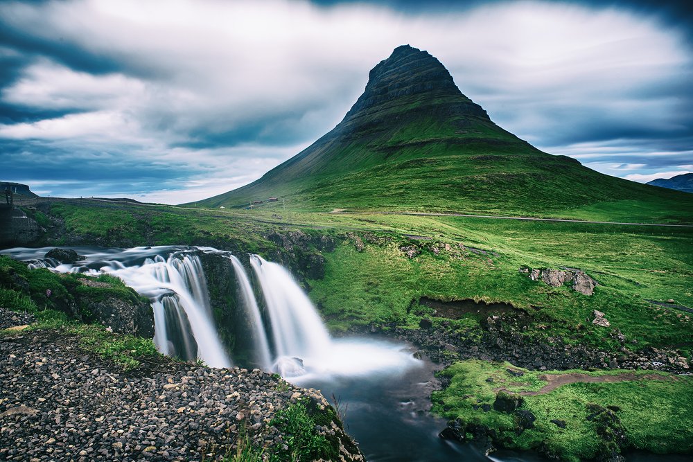Waterfall near Kirkjufell mountain, Iceland