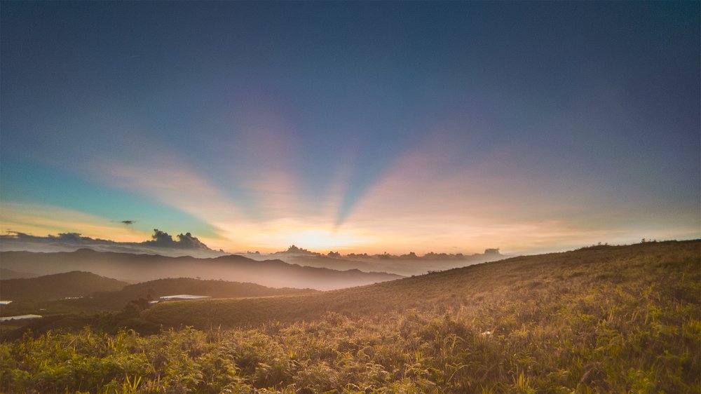The first rays of the day