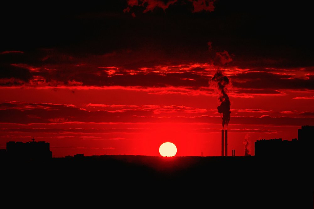 Зимний закат в городе