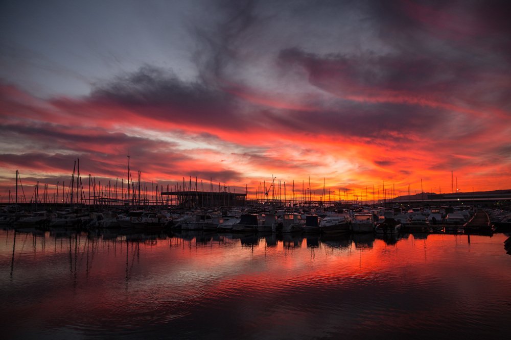 В небе над гаванью