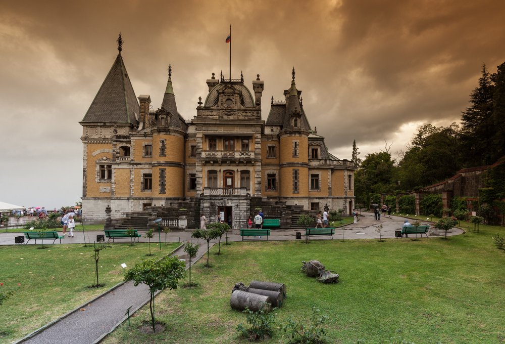 Massandra Palace dominated by rain clouds