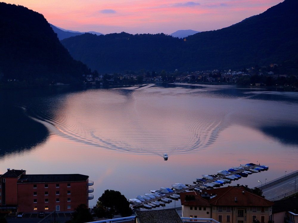 Sunset at Ponte Tresa, Switzerland