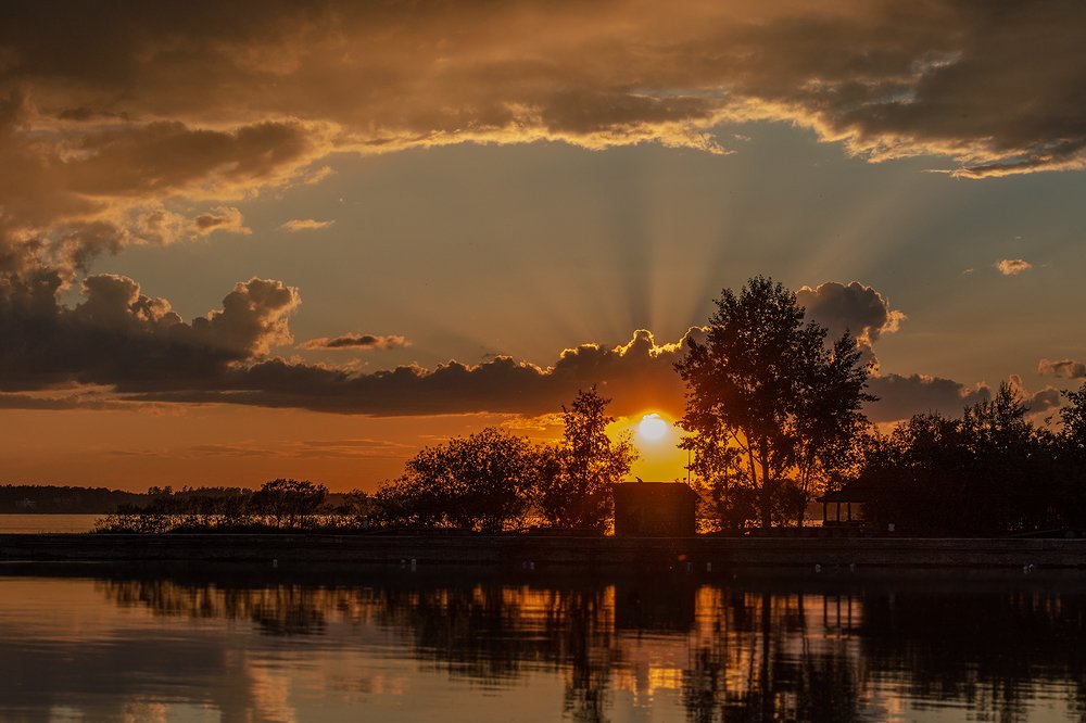 Закат на Обском море