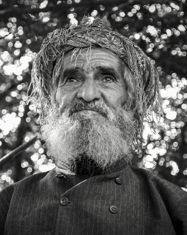 Male black and white portrait