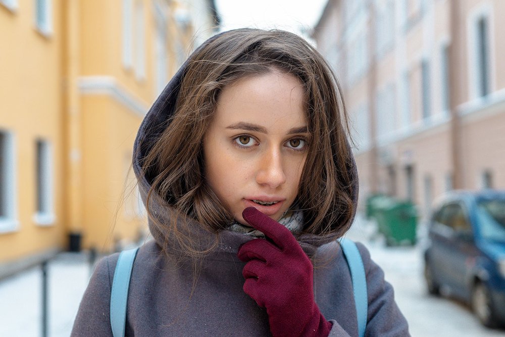 In the middle of town