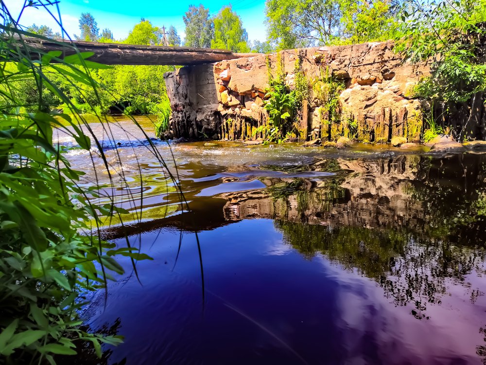 Wild River and Old Bridge