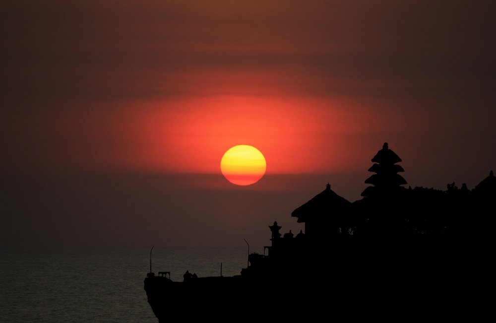 Sunset at Tanah Lot in Bali