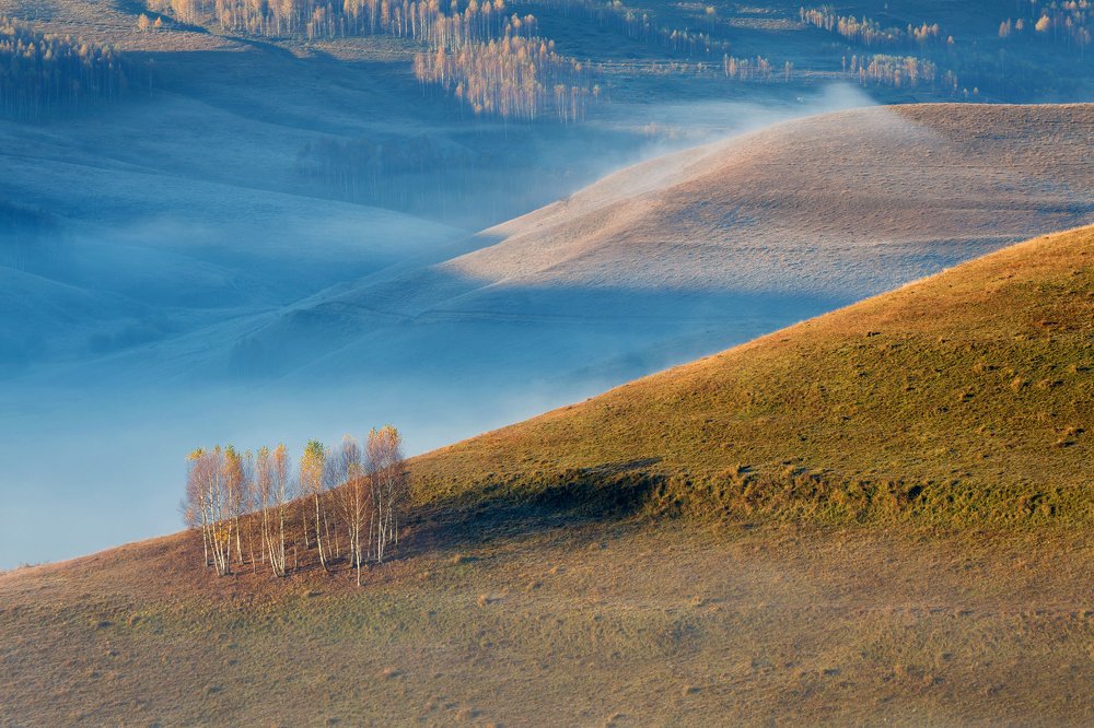 Sunrise light in the Transylvanian hills