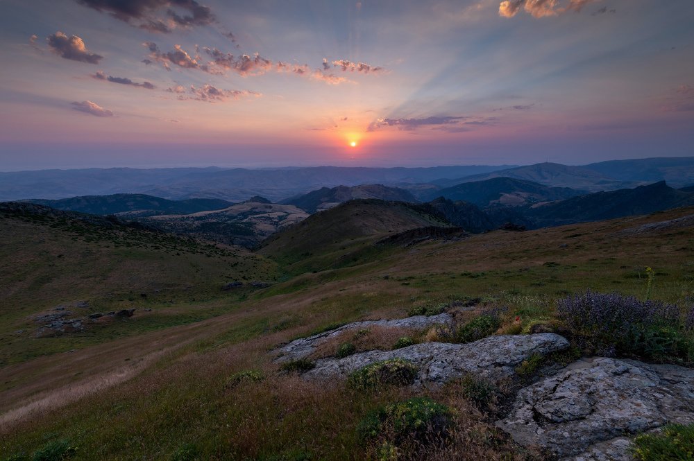 Sunrise over the Caspian sea