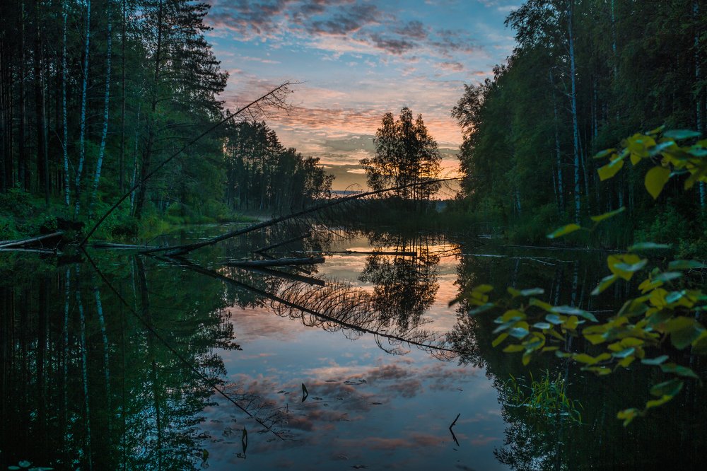 Закат над заливом реки Сигиляш.