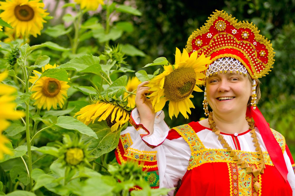 В подсолнухах