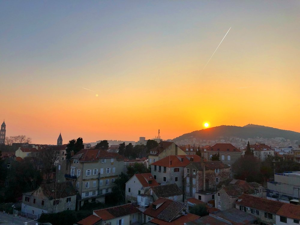 Sunset in the city