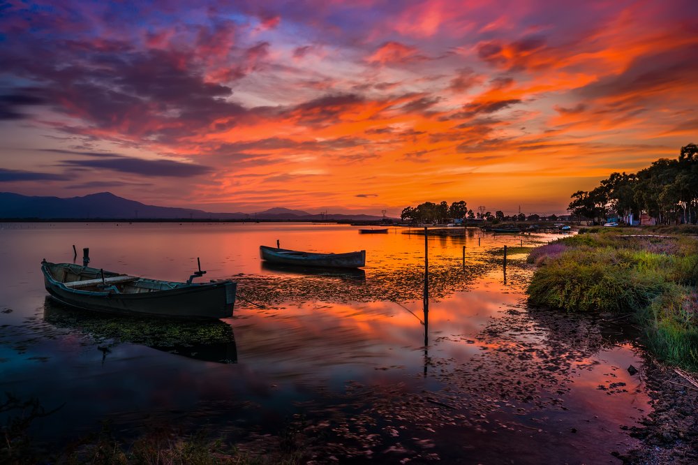 Sunset Cagliari  lagoon