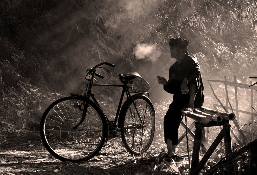 a man and his bicycle