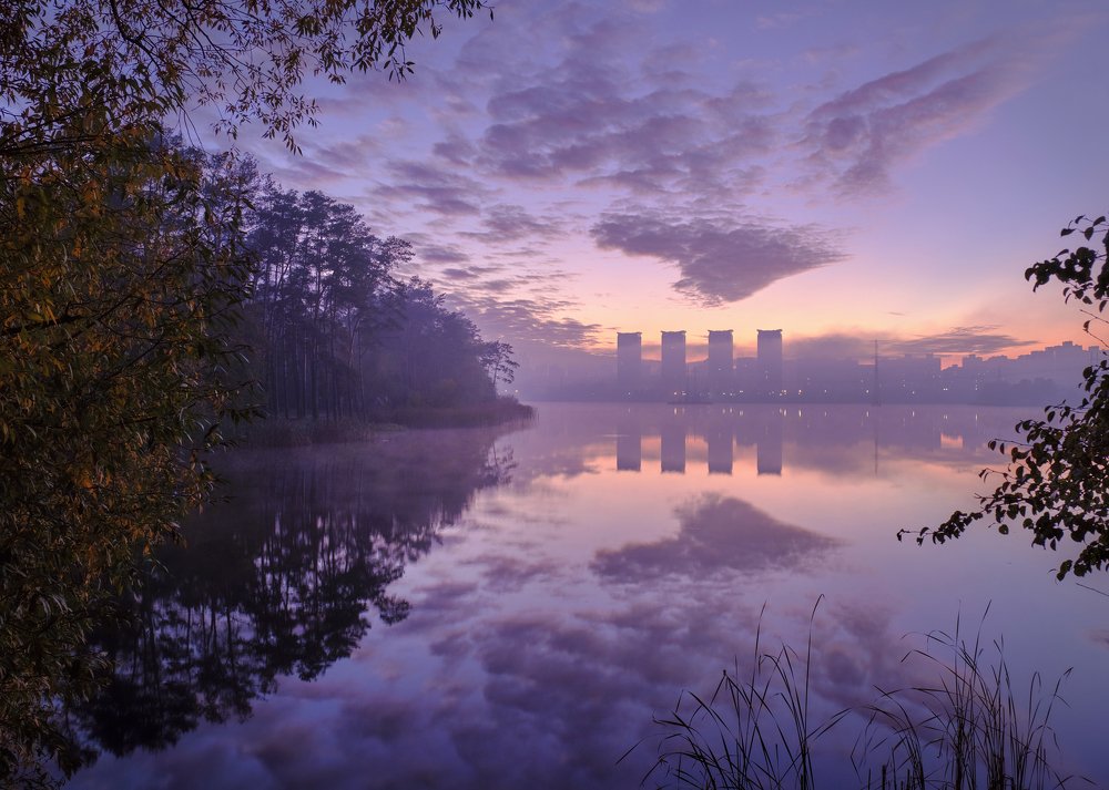Dawn on the outskirts of the city