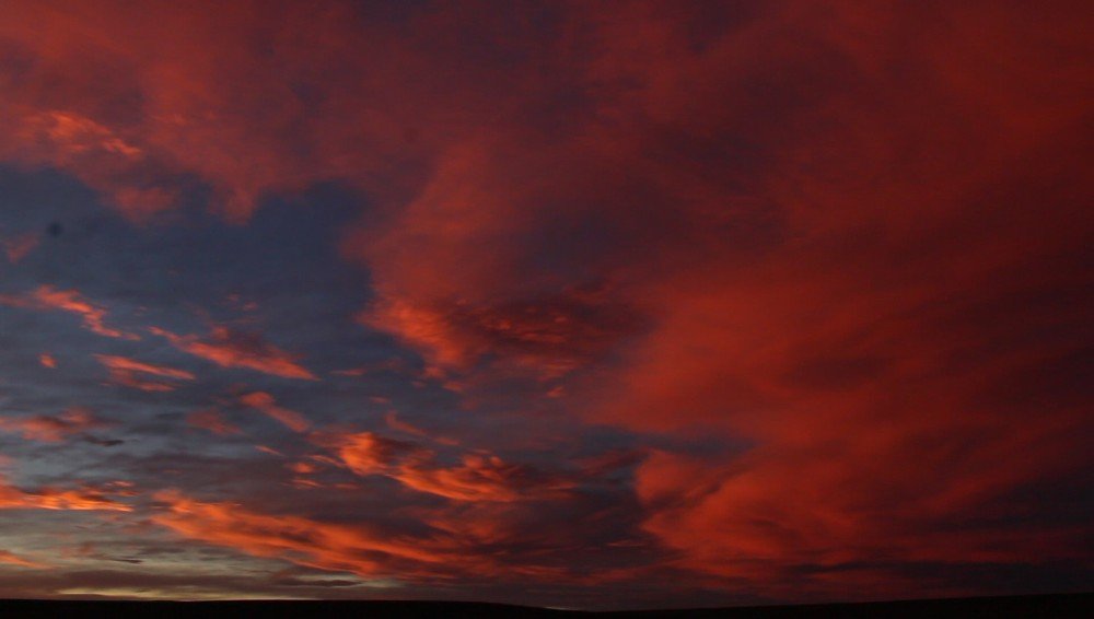 Atardecer en la meseta Patagónica