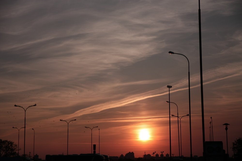 Закат в городе