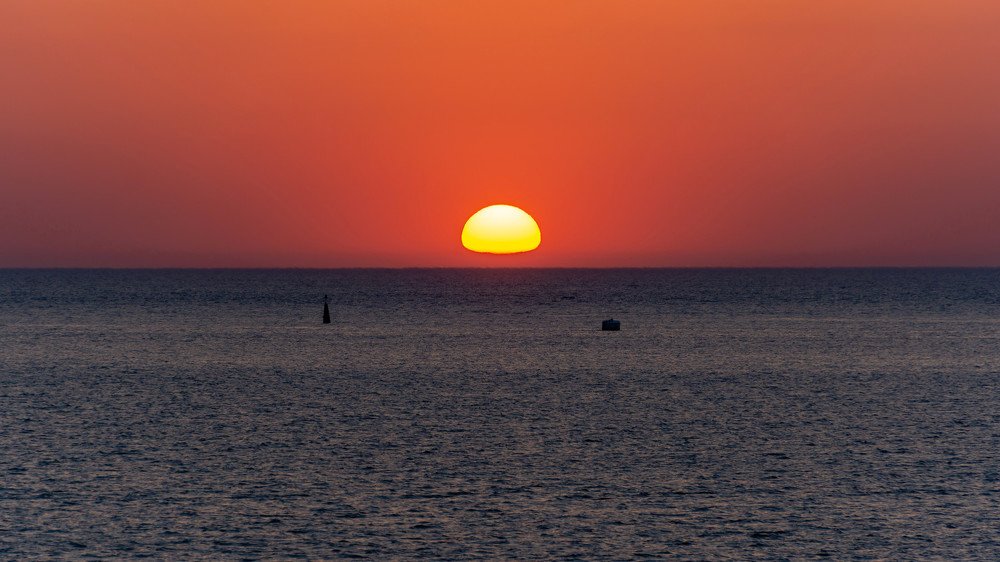 закат в бухте