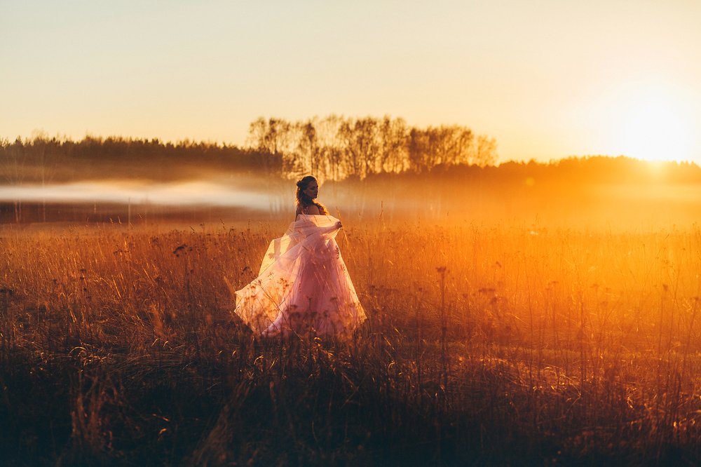 Закат в поле