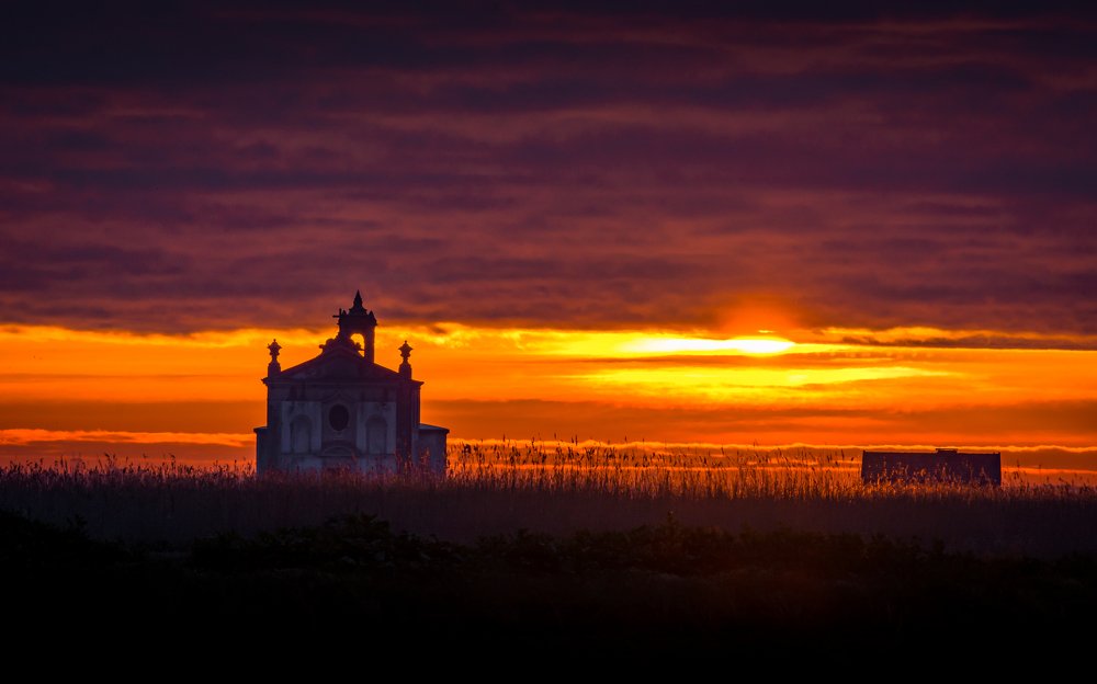 Sunrise and church