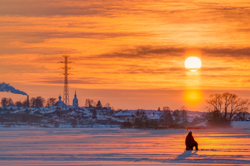 Закат над слободкой.