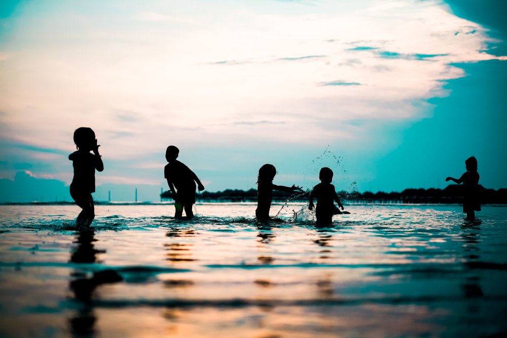 Brotherhood playing in silhuette