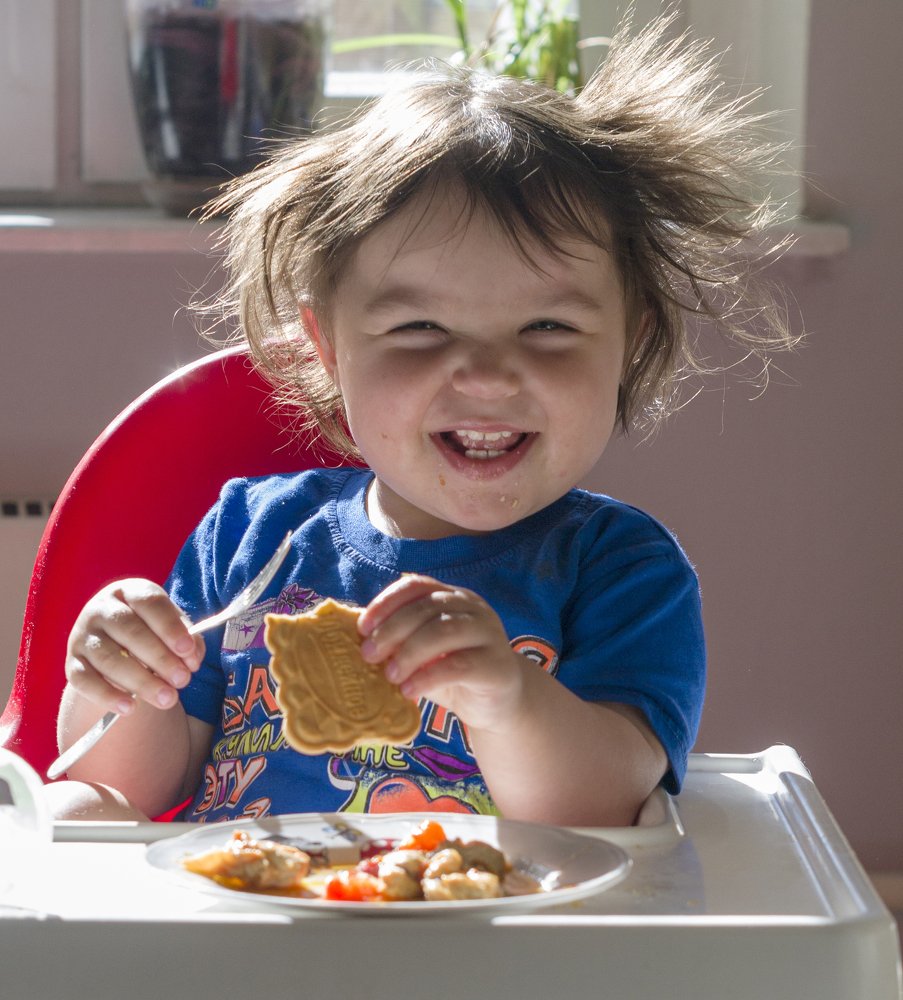 Завтрак с печеньем.
