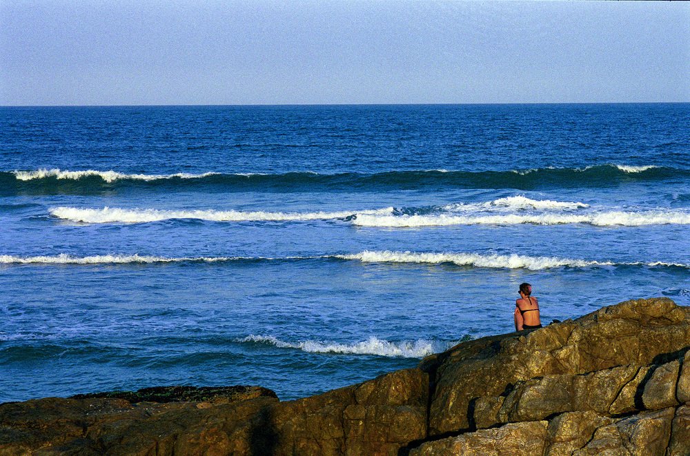 Girl rock  sea