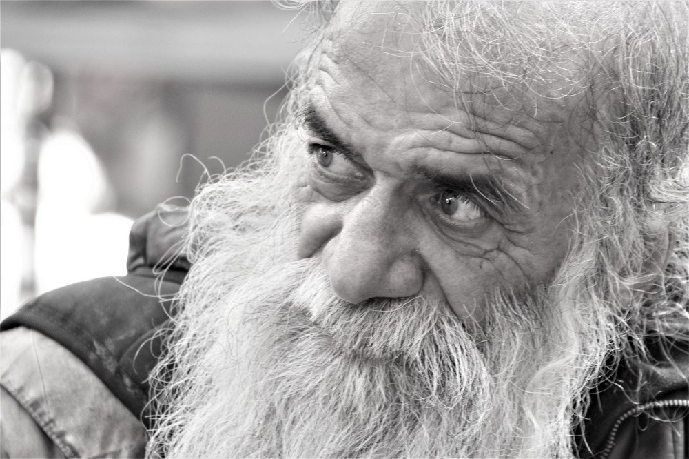 Male black and white portrait