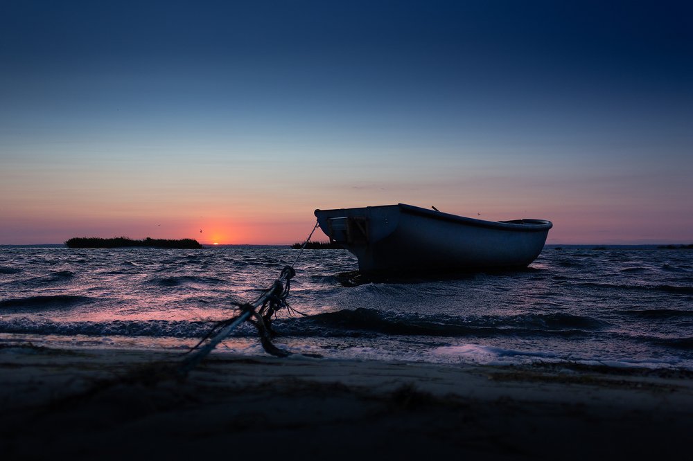 Закат на белосарайской косе