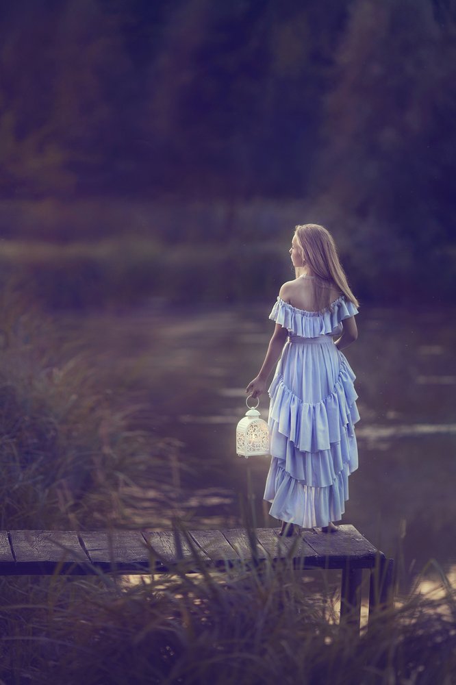Young nymph at sunset