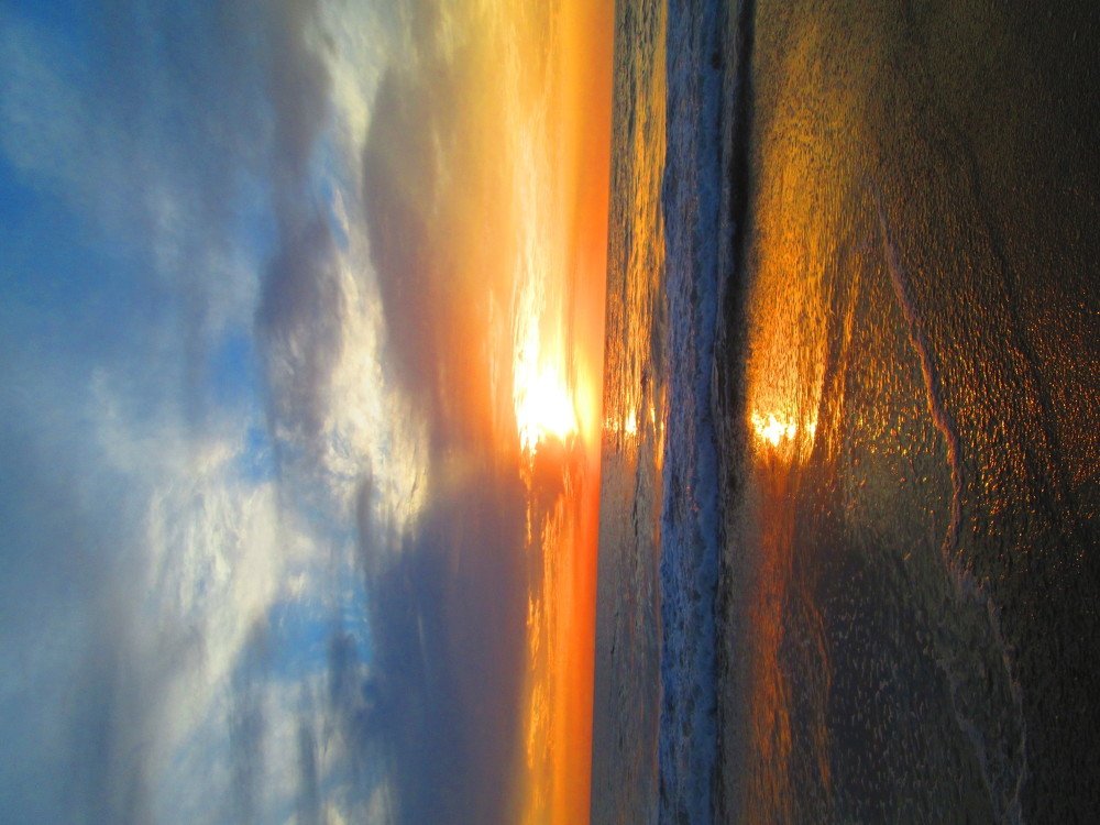 Sunset fighting with rain