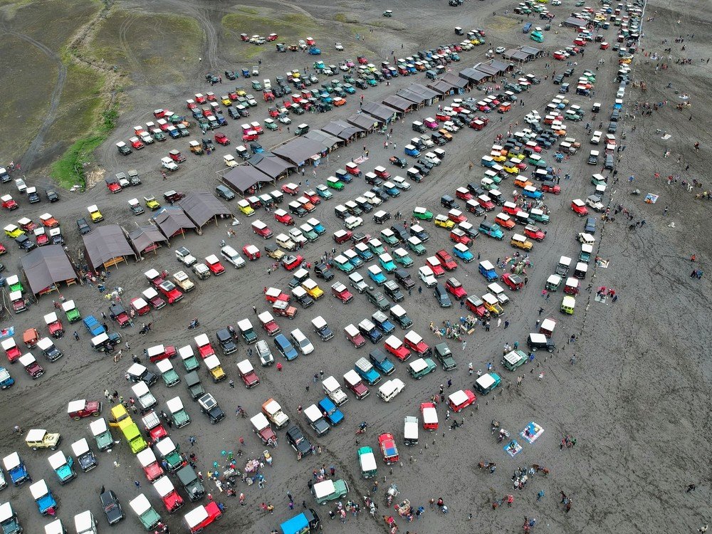 Splash of colors on parking