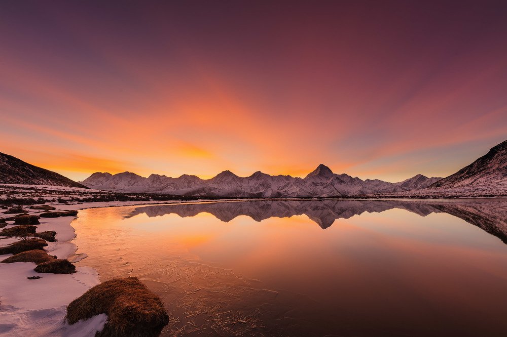 Beautiful sunrise in minya konka