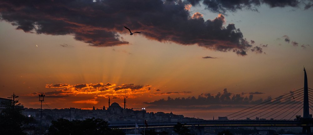 Sunset over istanbul