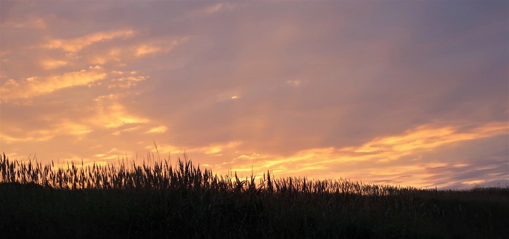 за минуту до полного захода солнца