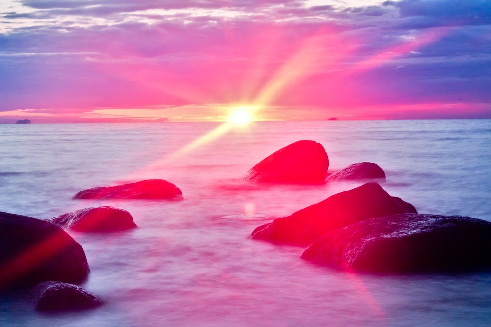 уходящее солнце