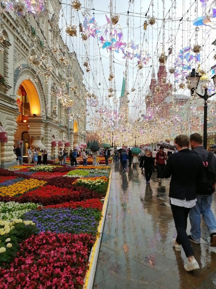 Дождь, Москва, улица Никольская